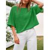 imageCicy Bell Womens Half Sleeve Sweaters Oversized Boat Neck Knitted Pullover Sweater Trendy Casual Loose Fit Fall TopsGreen Flower