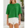 imageCicy Bell Womens Half Sleeve Sweaters Oversized Boat Neck Knitted Pullover Sweater Trendy Casual Loose Fit Fall TopsGreen Flower