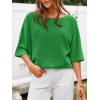 imageCicy Bell Womens Half Sleeve Sweaters Oversized Boat Neck Knitted Pullover Sweater Trendy Casual Loose Fit Fall TopsGreen Flower