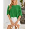 imageCicy Bell Womens Half Sleeve Sweaters Oversized Boat Neck Knitted Pullover Sweater Trendy Casual Loose Fit Fall TopsGreen Flower