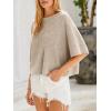 imageCicy Bell Womens Half Sleeve Sweaters Oversized Boat Neck Knitted Pullover Sweater Trendy Casual Loose Fit Fall TopsKhaki Flower