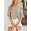 imageCicy Bell Womens Half Sleeve Sweaters Oversized Boat Neck Knitted Pullover Sweater Trendy Casual Loose Fit Fall TopsKhaki Flower