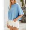 imageCicy Bell Womens Half Sleeve Sweaters Oversized Boat Neck Knitted Pullover Sweater Trendy Casual Loose Fit Fall TopsLight Blue