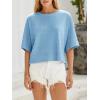 imageCicy Bell Womens Half Sleeve Sweaters Oversized Boat Neck Knitted Pullover Sweater Trendy Casual Loose Fit Fall TopsLight Blue