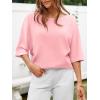 imageCicy Bell Womens Half Sleeve Sweaters Oversized Boat Neck Knitted Pullover Sweater Trendy Casual Loose Fit Fall TopsLight Pink