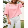 imageCicy Bell Womens Half Sleeve Sweaters Oversized Boat Neck Knitted Pullover Sweater Trendy Casual Loose Fit Fall TopsLight Pink