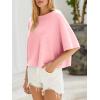 imageCicy Bell Womens Half Sleeve Sweaters Oversized Boat Neck Knitted Pullover Sweater Trendy Casual Loose Fit Fall TopsLight Pink