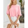 imageCicy Bell Womens Half Sleeve Sweaters Oversized Boat Neck Knitted Pullover Sweater Trendy Casual Loose Fit Fall TopsLight Pink