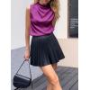 imageCicy Bell Womens Mock Neck Satin Tank Tops Business Casual Work Ruched Blouses Summer Corporate OutfitsFuchsia