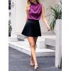 imageCicy Bell Womens Mock Neck Satin Tank Tops Business Casual Work Ruched Blouses Summer Corporate OutfitsFuchsia