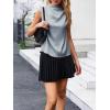 imageCicy Bell Womens Mock Neck Satin Tank Tops Business Casual Work Ruched Blouses Summer Corporate OutfitsGrey