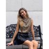 imageCicy Bell Womens Mock Neck Satin Tank Tops Business Casual Work Ruched Blouses Summer Corporate OutfitsLeopard Print