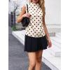 imageCicy Bell Womens Mock Neck Satin Tank Tops Business Casual Work Ruched Blouses Summer Corporate OutfitsPolka Dot