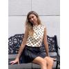 imageCicy Bell Womens Mock Neck Satin Tank Tops Business Casual Work Ruched Blouses Summer Corporate OutfitsPolka Dot