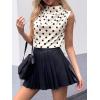 imageCicy Bell Womens Mock Neck Satin Tank Tops Business Casual Work Ruched Blouses Summer Corporate OutfitsPolka Dot