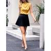 imageCicy Bell Womens Mock Neck Satin Tank Tops Business Casual Work Ruched Blouses Summer Corporate OutfitsYellow