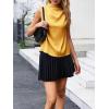 imageCicy Bell Womens Mock Neck Satin Tank Tops Business Casual Work Ruched Blouses Summer Corporate OutfitsYellow