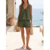 imageCicy Bell Womens Summer 2 Piece Sets Scoop Neck Babydoll Tank Tops High Waisted Shorts Vacation Matching Set Lounge OutfitsArmy Green