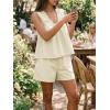 imageCicy Bell Womens Summer 2 Piece Sets Scoop Neck Babydoll Tank Tops High Waisted Shorts Vacation Matching Set Lounge OutfitsBeige