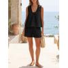 imageCicy Bell Womens Summer 2 Piece Sets Scoop Neck Babydoll Tank Tops High Waisted Shorts Vacation Matching Set Lounge OutfitsBlack