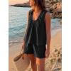 imageCicy Bell Womens Summer 2 Piece Sets Scoop Neck Babydoll Tank Tops High Waisted Shorts Vacation Matching Set Lounge OutfitsBlack