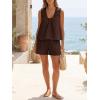 imageCicy Bell Womens Summer 2 Piece Sets Scoop Neck Babydoll Tank Tops High Waisted Shorts Vacation Matching Set Lounge OutfitsBrown