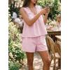 imageCicy Bell Womens Summer 2 Piece Sets Scoop Neck Babydoll Tank Tops High Waisted Shorts Vacation Matching Set Lounge OutfitsPink