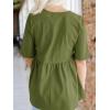 imageCicy Bell Womens Summer Babydoll Tops Oversized Short Sleeve Crewneck T Shirts Casual Loose Plus Size TunicsArmy Green
