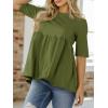 imageCicy Bell Womens Summer Babydoll Tops Oversized Short Sleeve Crewneck T Shirts Casual Loose Plus Size TunicsArmy Green