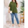 imageCicy Bell Womens Summer Babydoll Tops Oversized Short Sleeve Crewneck T Shirts Casual Loose Plus Size TunicsArmy Green
