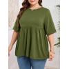 imageCicy Bell Womens Summer Babydoll Tops Oversized Short Sleeve Crewneck T Shirts Casual Loose Plus Size TunicsArmy Green