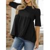 imageCicy Bell Womens Summer Babydoll Tops Oversized Short Sleeve Crewneck T Shirts Casual Loose Plus Size TunicsBlack