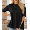 imageCicy Bell Womens Summer Babydoll Tops Oversized Short Sleeve Crewneck T Shirts Casual Loose Plus Size TunicsBlack