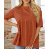 imageCicy Bell Womens Summer Babydoll Tops Oversized Short Sleeve Crewneck T Shirts Casual Loose Plus Size TunicsBrick Red