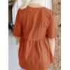 imageCicy Bell Womens Summer Babydoll Tops Oversized Short Sleeve Crewneck T Shirts Casual Loose Plus Size TunicsBrick Red