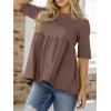 imageCicy Bell Womens Summer Babydoll Tops Oversized Short Sleeve Crewneck T Shirts Casual Loose Plus Size TunicsBrown