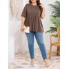 imageCicy Bell Womens Summer Babydoll Tops Oversized Short Sleeve Crewneck T Shirts Casual Loose Plus Size TunicsBrown