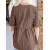 imageCicy Bell Womens Summer Babydoll Tops Oversized Short Sleeve Crewneck T Shirts Casual Loose Plus Size TunicsBrown