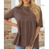 imageCicy Bell Womens Summer Babydoll Tops Oversized Short Sleeve Crewneck T Shirts Casual Loose Plus Size TunicsBrown