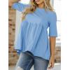imageCicy Bell Womens Summer Babydoll Tops Oversized Short Sleeve Crewneck T Shirts Casual Loose Plus Size TunicsLight Blue