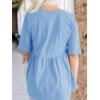 imageCicy Bell Womens Summer Babydoll Tops Oversized Short Sleeve Crewneck T Shirts Casual Loose Plus Size TunicsLight Blue