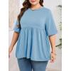 imageCicy Bell Womens Summer Babydoll Tops Oversized Short Sleeve Crewneck T Shirts Casual Loose Plus Size TunicsLight Blue