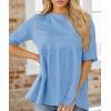 imageCicy Bell Womens Summer Babydoll Tops Oversized Short Sleeve Crewneck T Shirts Casual Loose Plus Size TunicsLight Blue