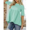 imageCicy Bell Womens Summer Babydoll Tops Oversized Short Sleeve Crewneck T Shirts Casual Loose Plus Size TunicsLight Green