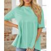 imageCicy Bell Womens Summer Babydoll Tops Oversized Short Sleeve Crewneck T Shirts Casual Loose Plus Size TunicsLight Green