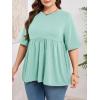 imageCicy Bell Womens Summer Babydoll Tops Oversized Short Sleeve Crewneck T Shirts Casual Loose Plus Size TunicsLight Green