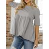 imageCicy Bell Womens Summer Babydoll Tops Oversized Short Sleeve Crewneck T Shirts Casual Loose Plus Size TunicsLight Grey