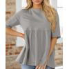 imageCicy Bell Womens Summer Babydoll Tops Oversized Short Sleeve Crewneck T Shirts Casual Loose Plus Size TunicsLight Grey