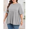 imageCicy Bell Womens Summer Babydoll Tops Oversized Short Sleeve Crewneck T Shirts Casual Loose Plus Size TunicsLight Grey