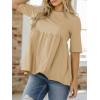 imageCicy Bell Womens Summer Babydoll Tops Oversized Short Sleeve Crewneck T Shirts Casual Loose Plus Size TunicsLight Khaki